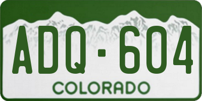 CO license plate ADQ604