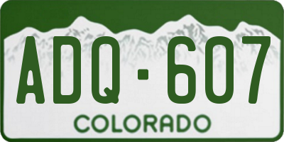 CO license plate ADQ607