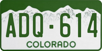 CO license plate ADQ614