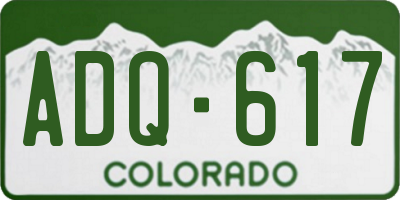 CO license plate ADQ617
