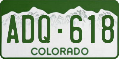 CO license plate ADQ618