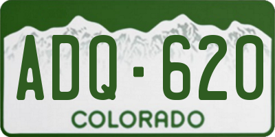 CO license plate ADQ620