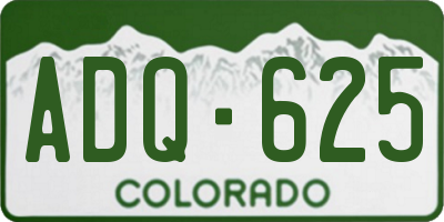 CO license plate ADQ625