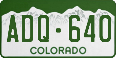 CO license plate ADQ640