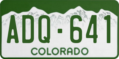 CO license plate ADQ641