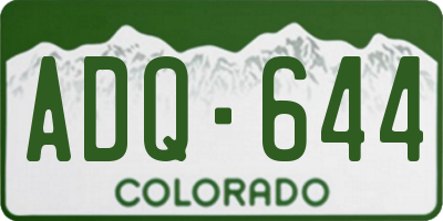 CO license plate ADQ644