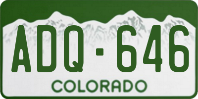 CO license plate ADQ646