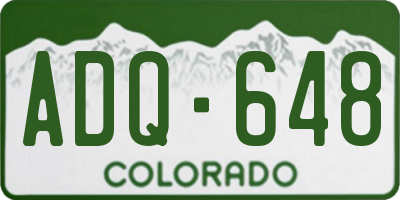 CO license plate ADQ648