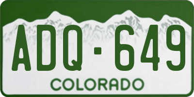 CO license plate ADQ649