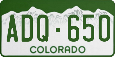 CO license plate ADQ650