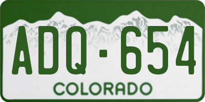 CO license plate ADQ654
