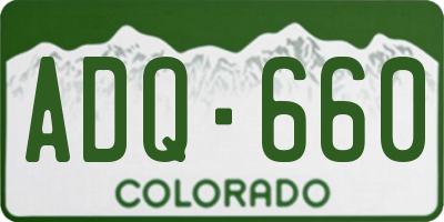 CO license plate ADQ660