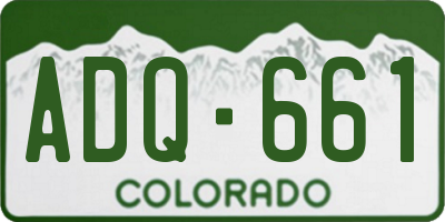 CO license plate ADQ661
