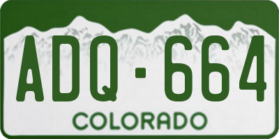 CO license plate ADQ664