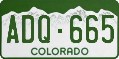 CO license plate ADQ665