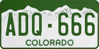 CO license plate ADQ666