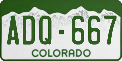 CO license plate ADQ667