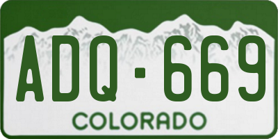 CO license plate ADQ669