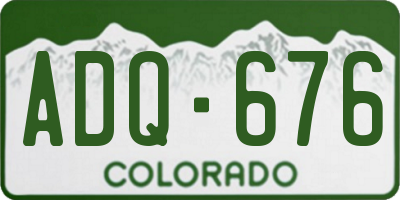 CO license plate ADQ676