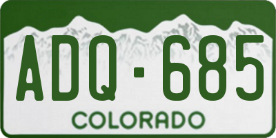 CO license plate ADQ685