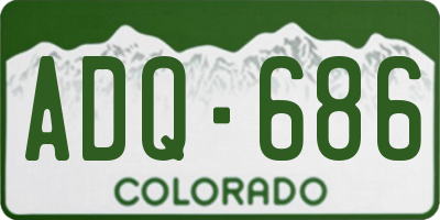 CO license plate ADQ686