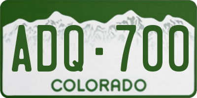 CO license plate ADQ700