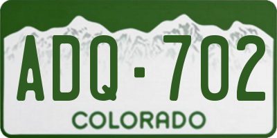 CO license plate ADQ702