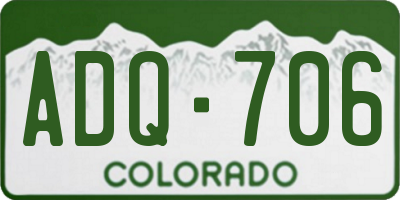 CO license plate ADQ706