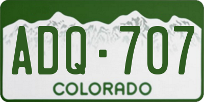 CO license plate ADQ707