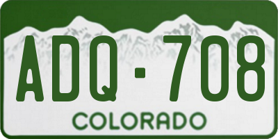 CO license plate ADQ708