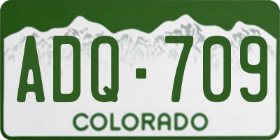 CO license plate ADQ709