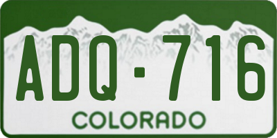 CO license plate ADQ716