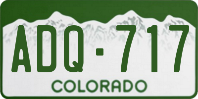 CO license plate ADQ717