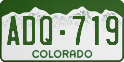 CO license plate ADQ719