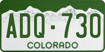 CO license plate ADQ730