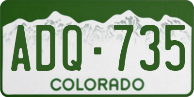 CO license plate ADQ735