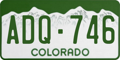 CO license plate ADQ746