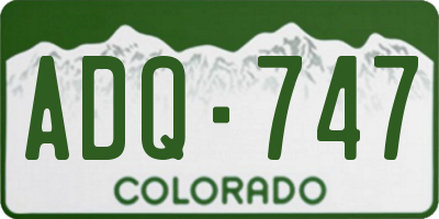 CO license plate ADQ747