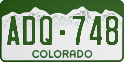CO license plate ADQ748