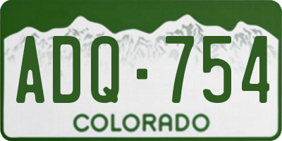 CO license plate ADQ754