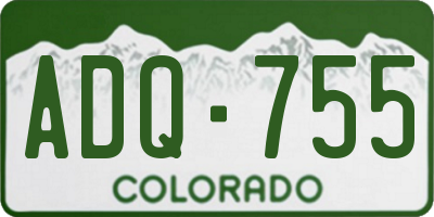CO license plate ADQ755