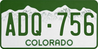 CO license plate ADQ756