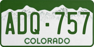CO license plate ADQ757