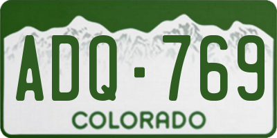 CO license plate ADQ769