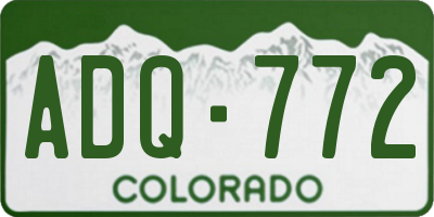 CO license plate ADQ772
