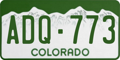 CO license plate ADQ773