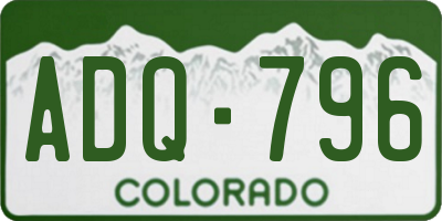 CO license plate ADQ796