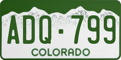 CO license plate ADQ799