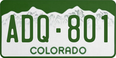 CO license plate ADQ801