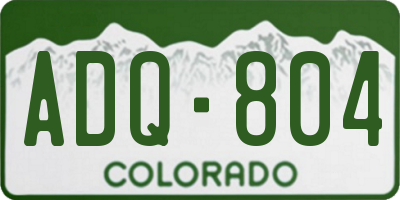 CO license plate ADQ804